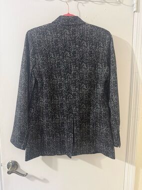 DKNY Black and White Patterned Women's Blazer